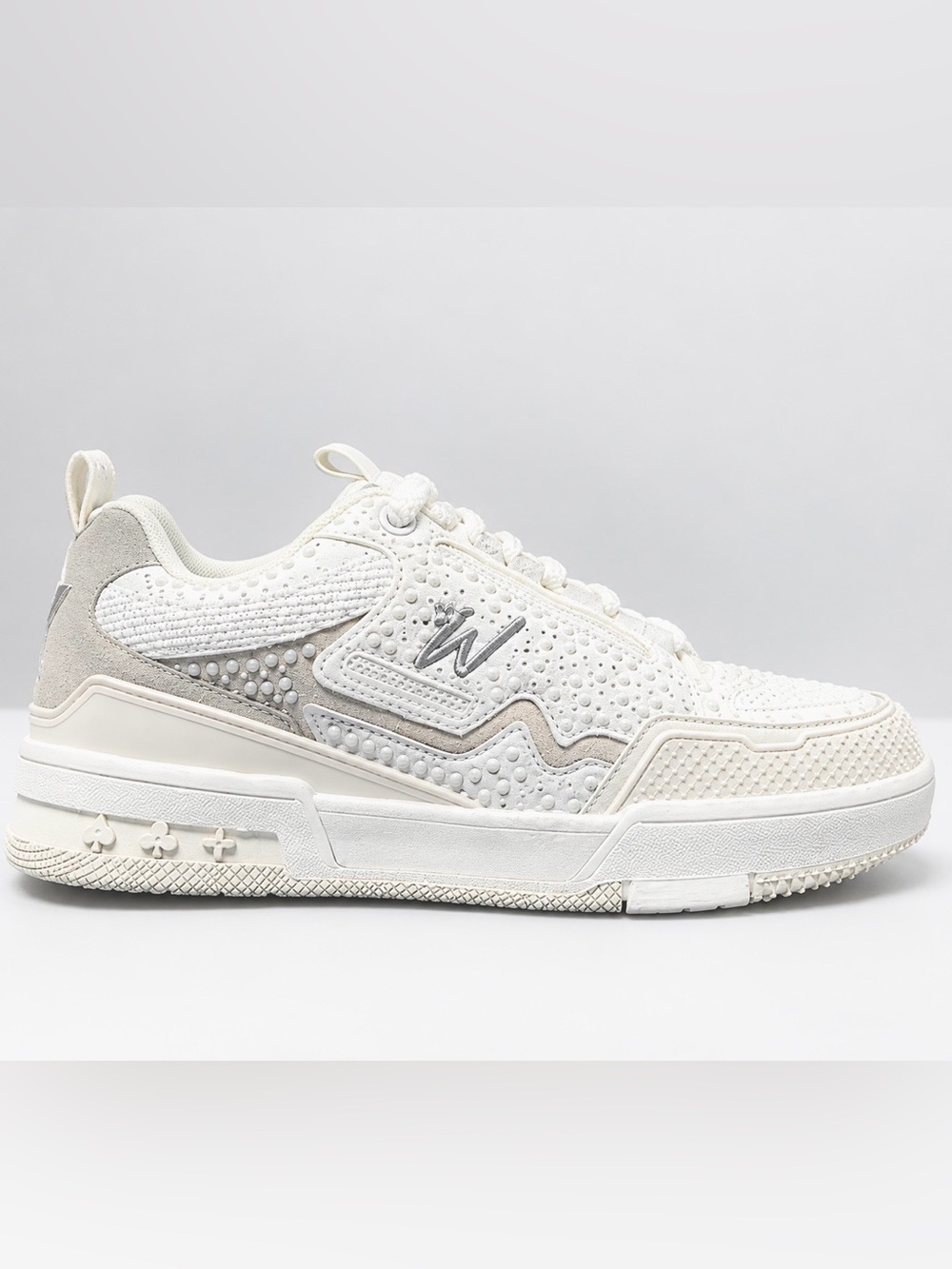 WATSON Women's Geometric Sneakers in White Like New
